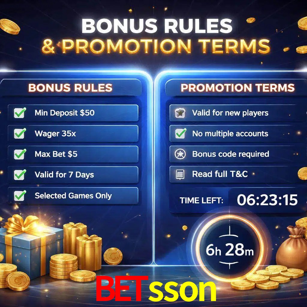 Reglas de promoción betsson y condiciones de bonos explicadas visualmente